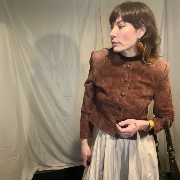 Vintage Lord & Taylor Suede Cropped Jacket - Picture 7 of 16